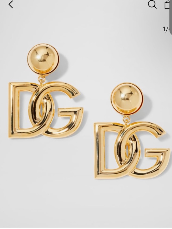 Dolce & Gabbana Jewelry - Dolce & Gabbana Shiny Gold DG Drop Clip-On Earrings